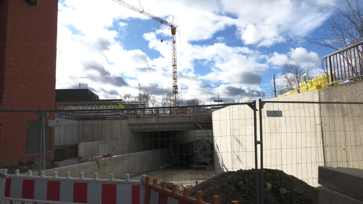 Eislingen - Vollsperrung der Kreuzung Fils-/Bahnhofstraße an die neue Mühlbachstraße